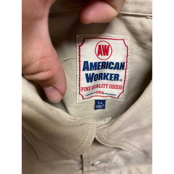 American Worker Button Down Shirt Size X Long Sleeve - Picture 2 of 3